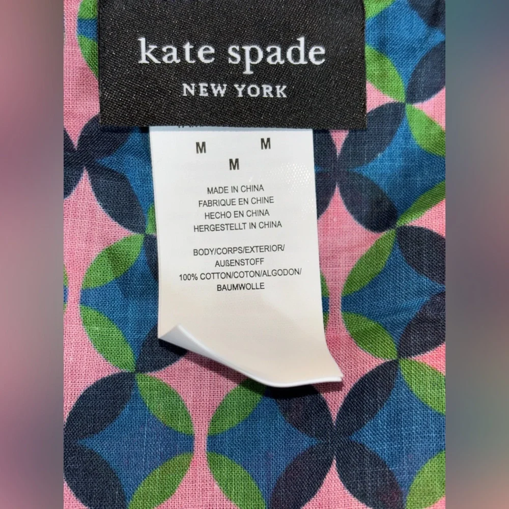 Kate Spade NY Pink Cloud Tunic Swimsuit‎ Cover Up Sz M Vacay Resort Cruise NEW